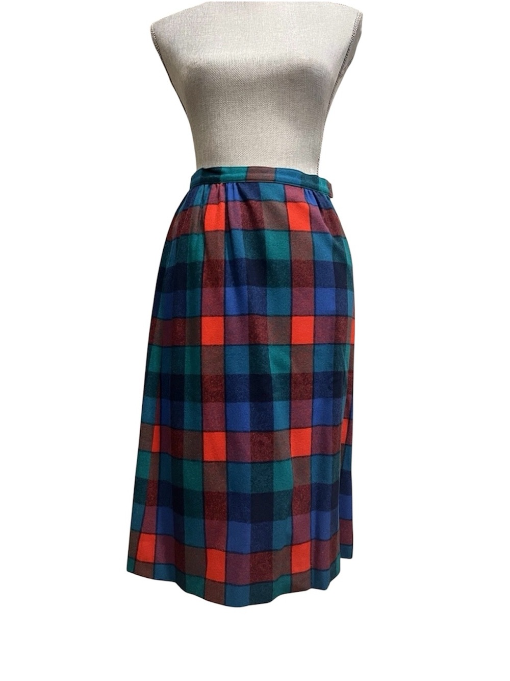Pendleton Plaid Wool Skirt Petite 6 Checkered Vintage 80’s